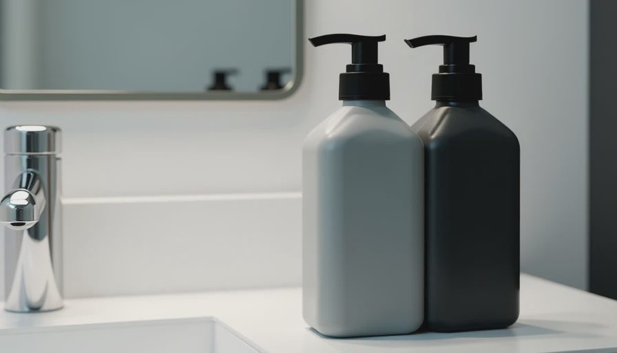 Regular and “for men” face wash bottles side by side showing packaging differences