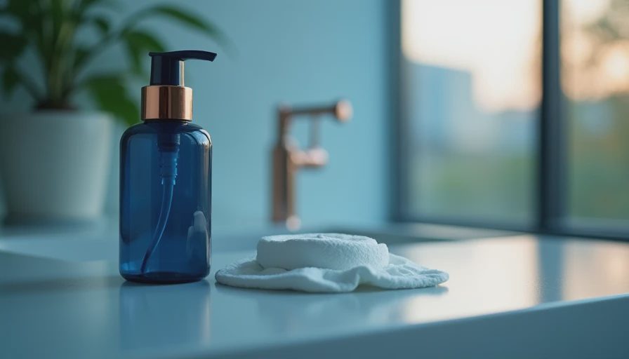 Visual context for face wash for oily skin