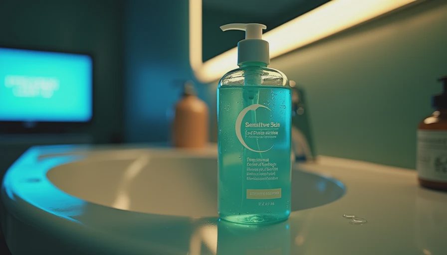 Visual context for face wash for sensitive skin