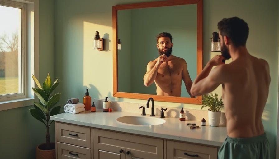 Visual context for beard growth oil