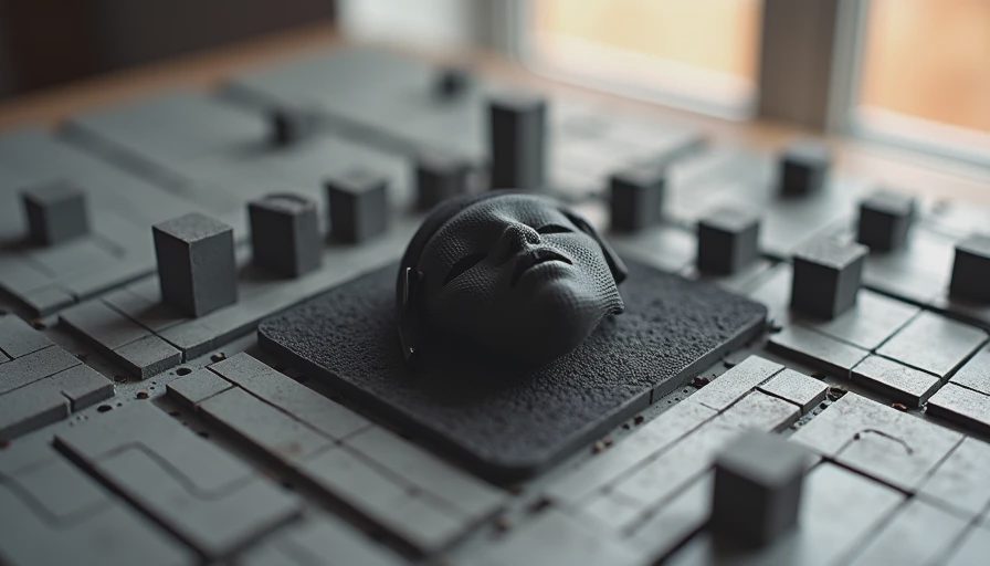 Illustration for city block charcoal mask